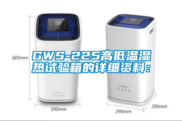 GWS-225高低溫濕熱試驗箱的詳細資料：