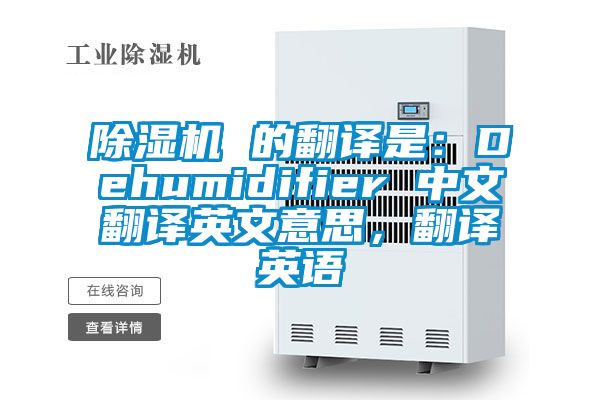 草莓视频下载网址 的翻譯是：Dehumidifier 中文翻譯英文意思，翻譯英語